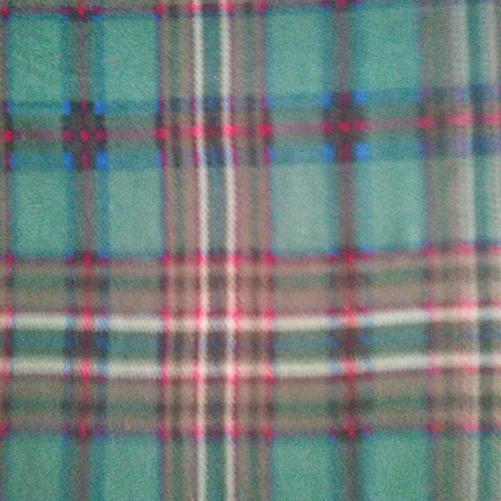 Green Plaid Throw or Blanket